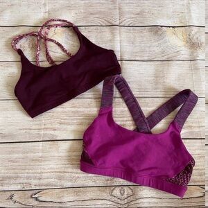American Eagle Outfitters Dark Purple and Magenta Sports Bras
